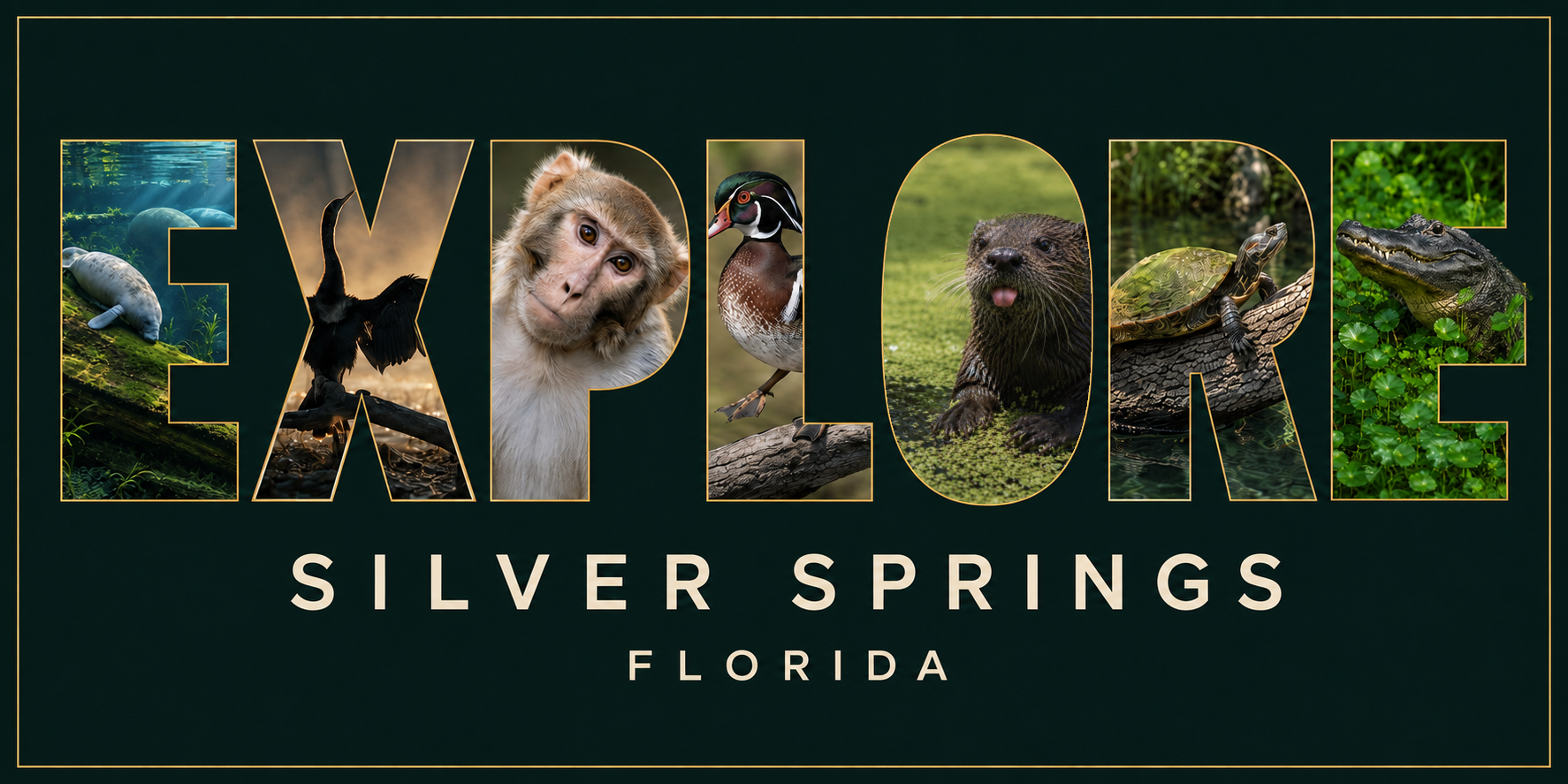 EXPLORE Silver Springs Florida wildlife collage